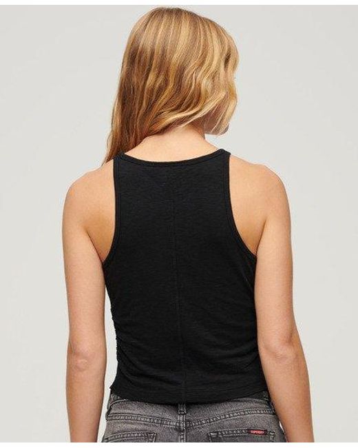 Superdry Black Ruched Tank Top