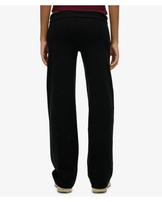 Superdry Black Athletic Essentials Fold Over Joggers