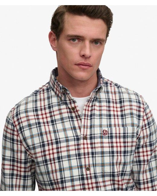 Superdry Gray Long Sleeve Cotton Lumberjack Shirt for men