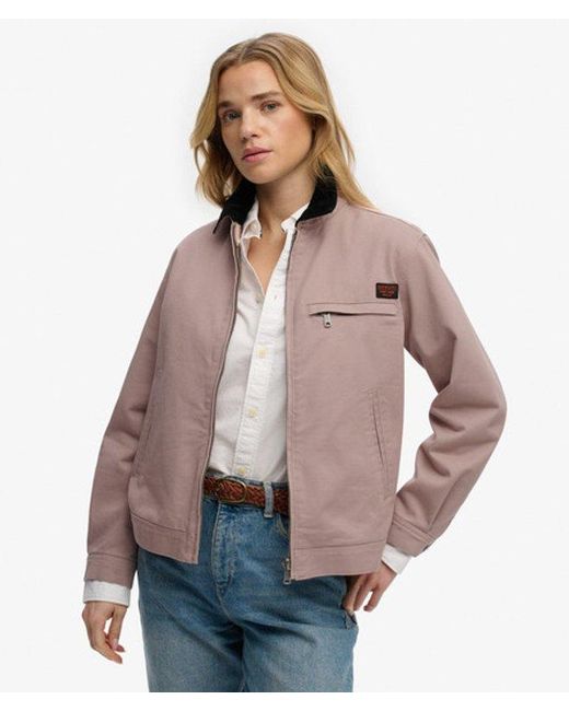 Superdry Pink & Co Cord Collar Ranch Jacket