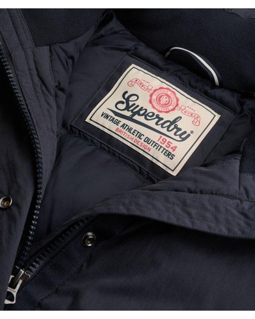 Superdry Blue Cotton Padded Shell Jacket