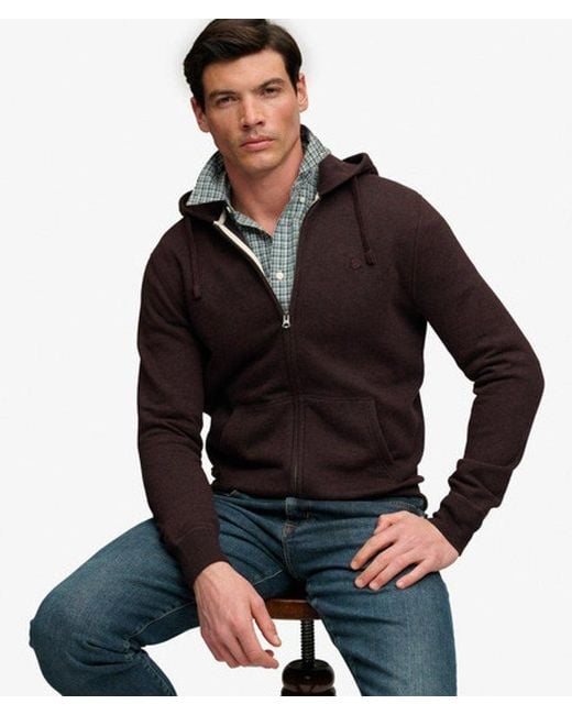 Superdry Black & Co Essential Logo Zip Hoodie for men