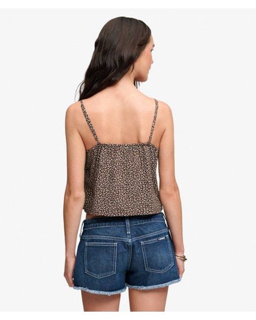 Femme Top À Bretelles Imprimé Taille Superdry en coloris Brown