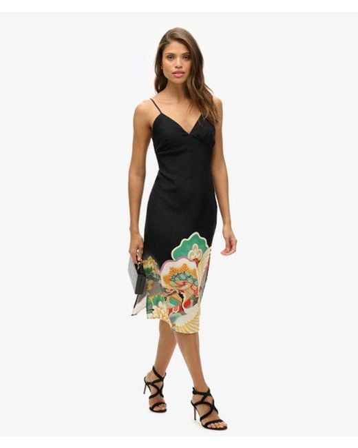 Superdry White & Co Printed Midi Slip Cami Dress
