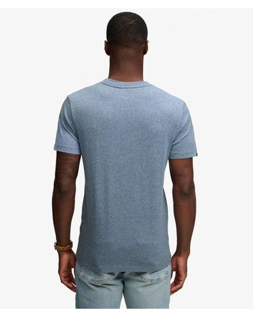 Superdry Blue & Co Essential Company Logo Embroidered T-shirt for men