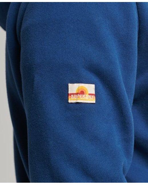 Superdry Blue Nostalgia Script Hoodie Pilot Mid for men