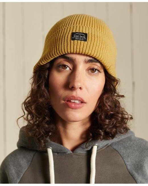 Superdry Natural Twist Worker Beanie, Size: One Size for men