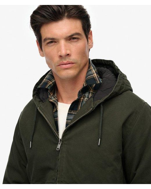 Superdry Black & Co Canvas Surplus Hooded Jacket for men