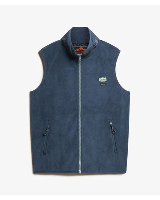 Superdry Blue Active Fleece Gilet for men
