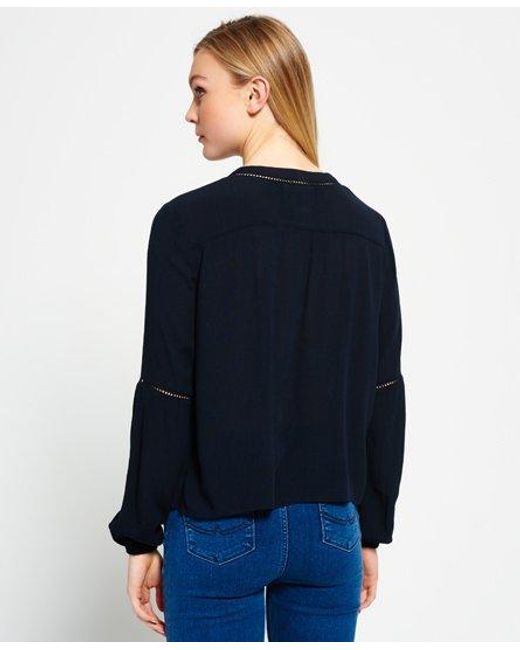 Superdry Blue Maritime Ladder Blouse Eclipse