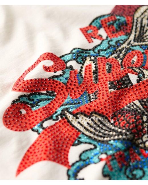 Superdry Tokyo Relaxed T-shirt Met Vintage Logo En Print in het White