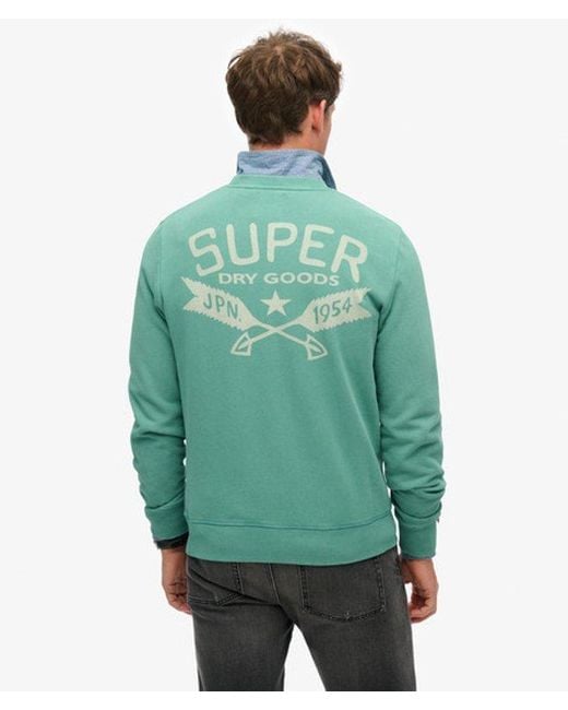 Superdry Lo-fi Outdoor Mono Relaxed Sweatshirt Met Ronde Hals in het Green voor heren