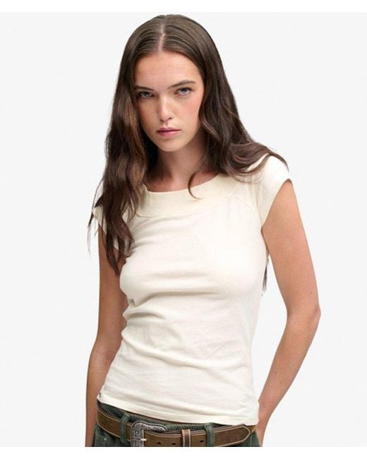 Superdry Black & Co Athletic Essentials Off Shoulder Top