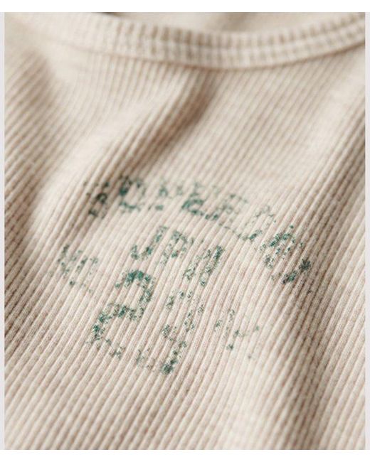 Superdry Blue & Co Athletic Essentials Ribbed Vest Top