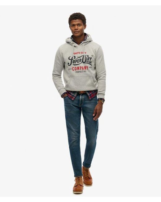 Superdry Gray & Co Perfect Fit Script Hoodie for men