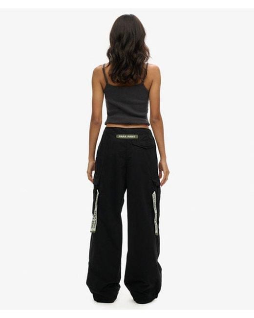 Superdry Black & Co baggy Parachute Pants