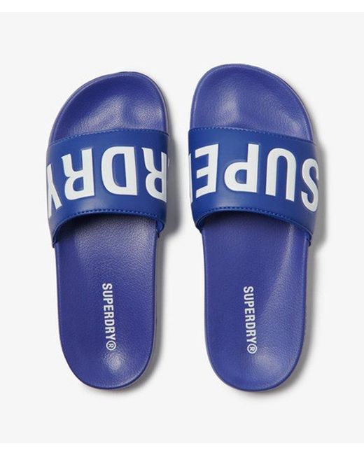 Superdry Blue & Co Code Core Pool Sliders for men