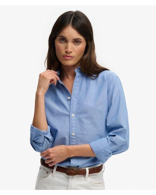 Superdry Blue & Co Slim Oxford Long Sleeve Shirt