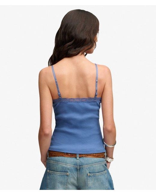 Superdry Blue & Co Essential Lace Trim Cami Top