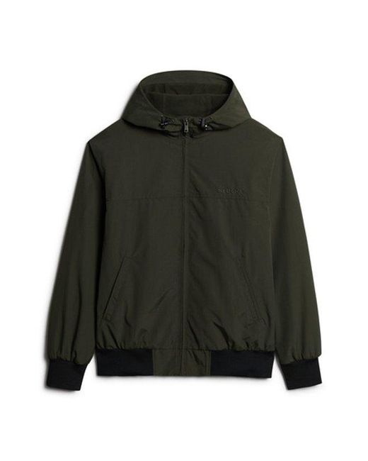 Superdry Green & Co Classic Embroidered Logo Surplus Nylon Hooded Bomber Jacket for men