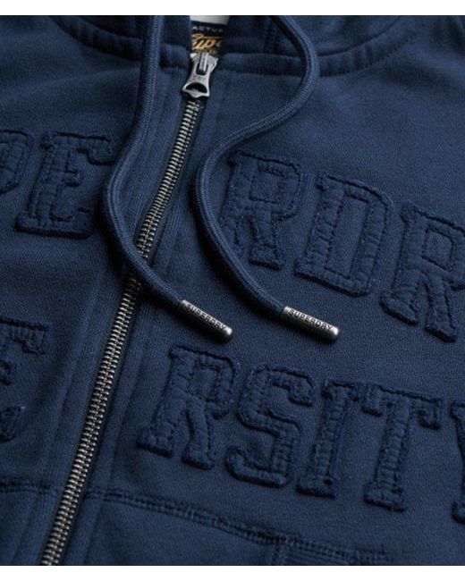 Superdry Blue & Co Athletic Essentials Tonal Cropped Zip Hoodie