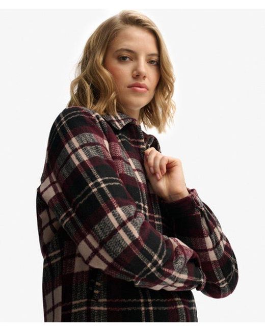 Superdry Black Checked Ranch Quilted Jacket