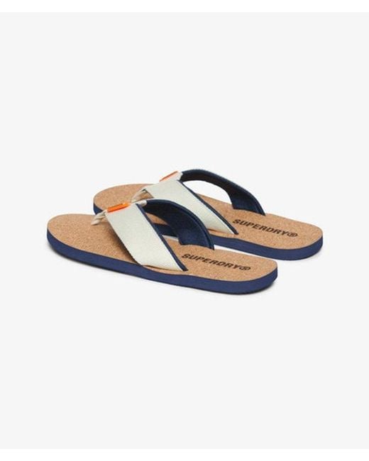 Superdry Brown & Co Cork Graphic Flip Flops for men