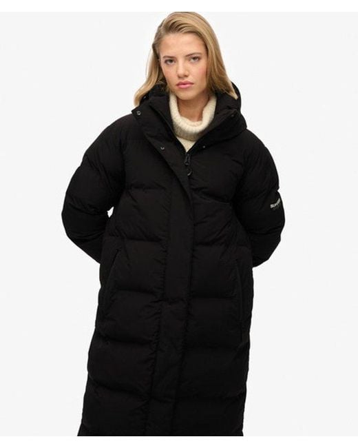 Superdry Black & Co Hooded Long Puffer Jacket