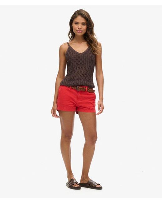 Superdry Red Chino Hot Shorts