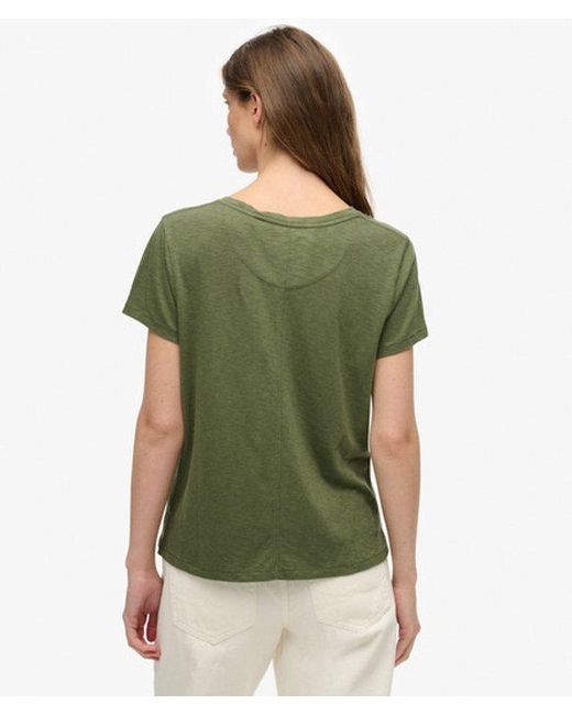 Superdry Green & Co Studios Slub Embroidered T-shirt