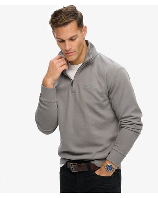 Homme Pull À Logo, Col Tunisien Et Manches Raglan Essential Taille Superdry pour homme en coloris Gray
