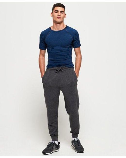 Superdry Black Active Flex Pants Charcoal Marl for men