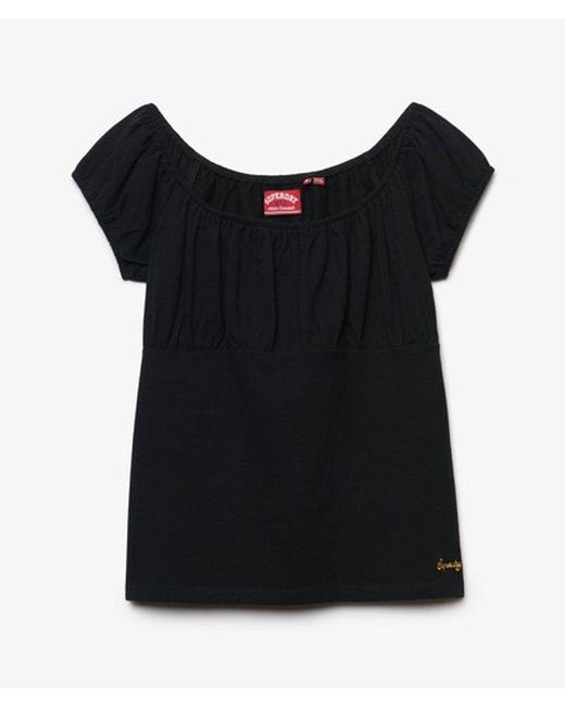 Superdry Black & Co Athletic Essentials Ruched Top