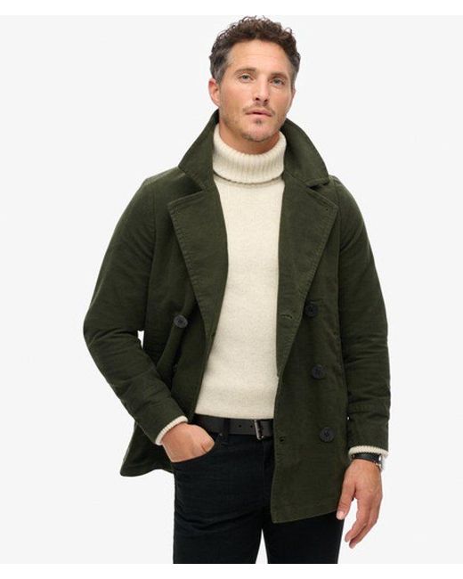 Superdry Green & Co The Merchant Store - Moleskin Pea Coat for men
