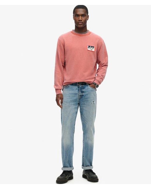 Superdry & Co Loose Fit Embroidered Logo Mechanic Crew Sweatshirt for men