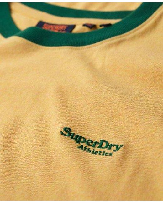 Superdry Yellow Essential Logo Ringer T-shirt for men