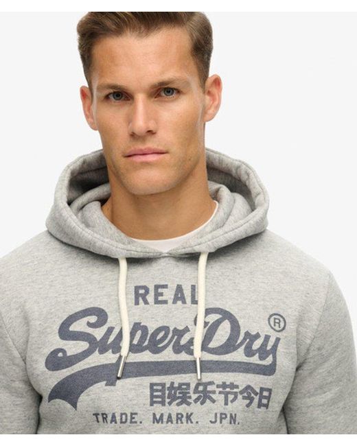 Superdry Gray & Co Vintage Logo Hoodie for men
