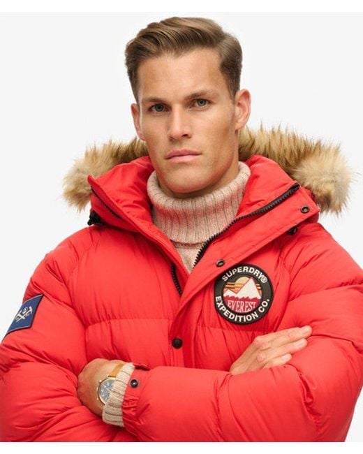 Superdry Red Everest Long Baffled Parka Jacket for men