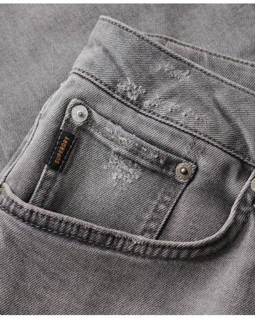 Superdry Gray Vintage Slim Straight Jeans for men