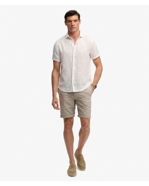Superdry White & Co Riviera Short Sleeve Linen Shirt for men