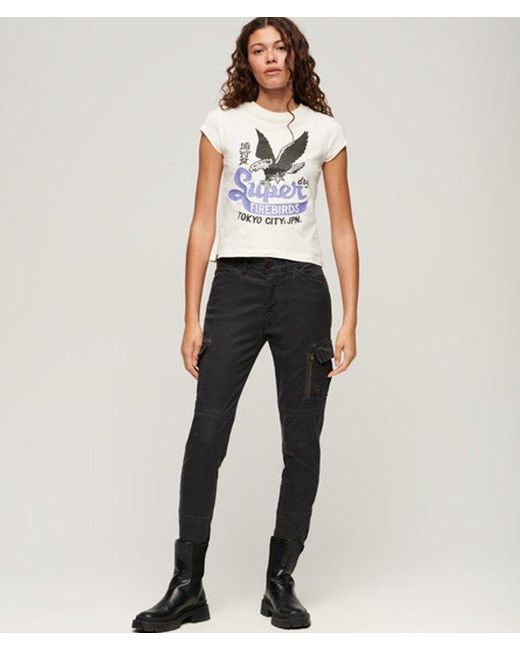 Superdry White & Co Embellished Poster Cap Sleeve T-shirt