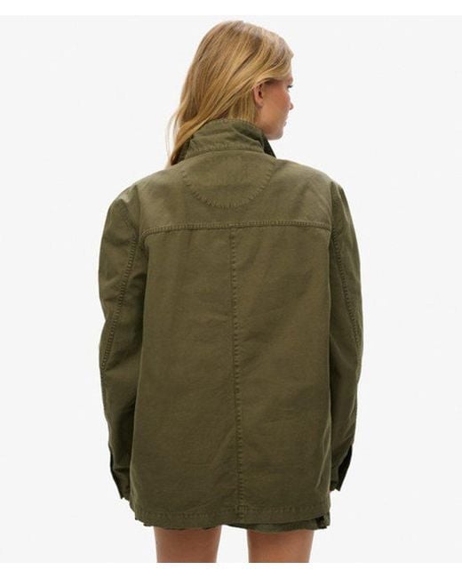 Superdry Green Cotton The Merchant Store Oversized Work Jacket