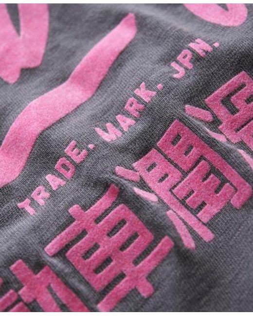 Superdry Gray Fluro Ticket Type Crew Washed