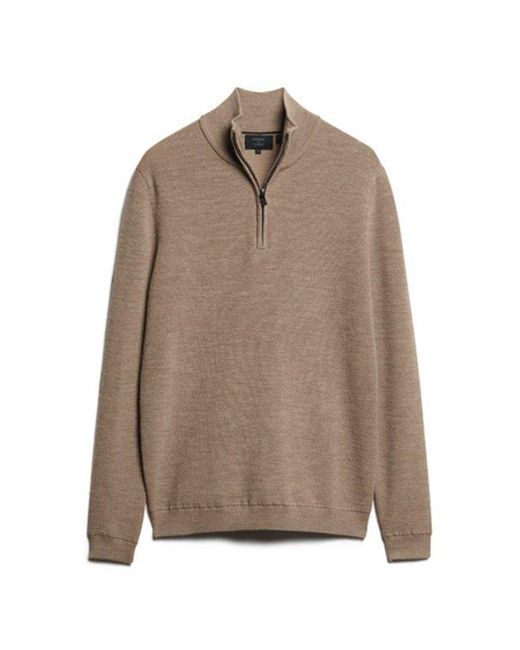 Superdry Natural & Co Merino Half Zip Jumper for men