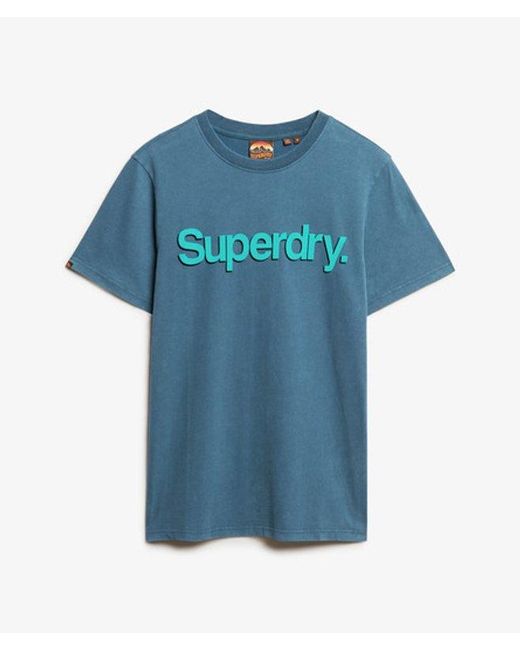 Superdry Blue & Co Classic Core Logo Shadow T-shirt for men