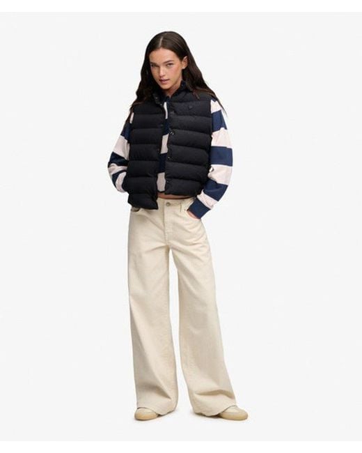 Superdry Blue Padded Snap Gilet