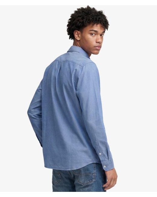 Superdry Blue & Co Classic Oxford Long Sleeve Shirt for men