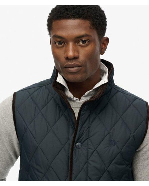 Superdry Blue & Co Quilted Estate Gilet for men