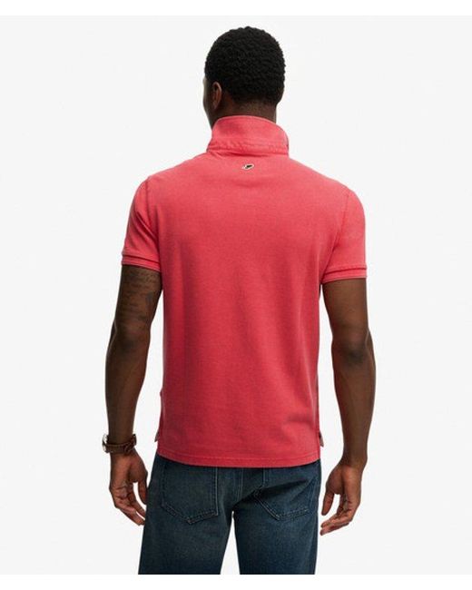 Superdry Red & Co Classic Pique Polo Shirt for men
