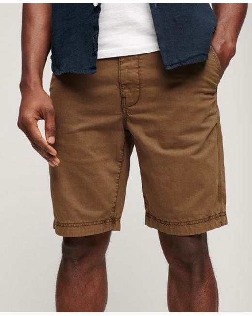 Superdry Brown Vintage International Shorts for men